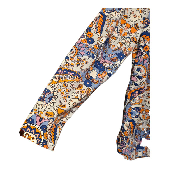 Talbots Button Up Shirt Womens Size Large Floral Paisley Print Maximalist Retro - Picture 6 of 10